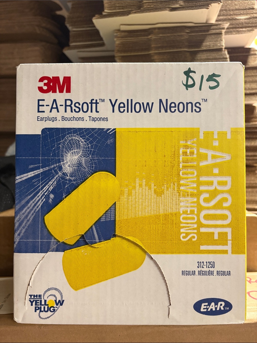 3M E-A-Rsoft Yellow Neons Earplugs - Bright Yellow